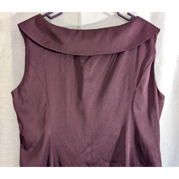Evan Picone Dress Sz 16 Shawl Collar Red Wine Color Elegant Holiday Festive - Picture 13 of 16